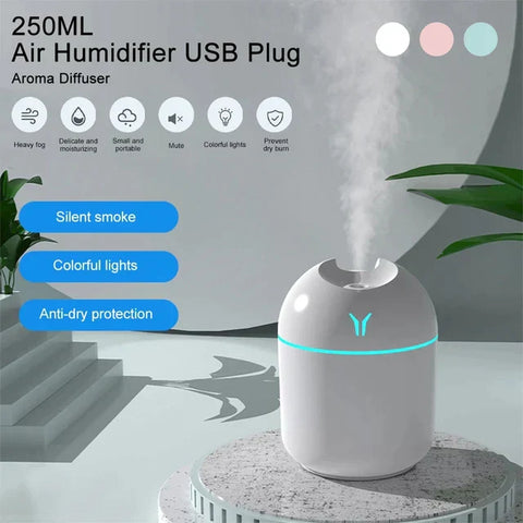 200ml Mini Portable Humidifier With USB Charging And Led Night Light