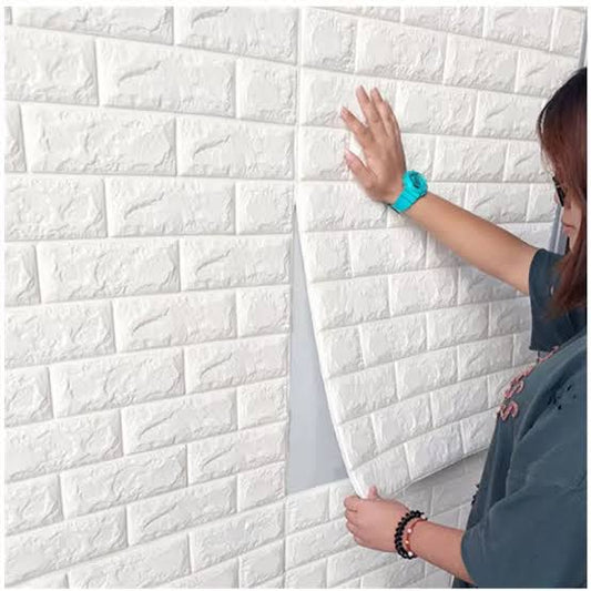 3d Wall Stickers Faux Brick White Brick | Bedroom Home Decor Waterproof Self Adhesive Living Room Wallpaper