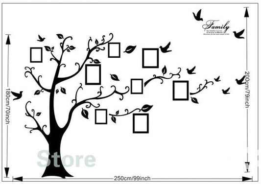 Diy Photo Tree Pvc Wall Decals Adhesive Family Wall Stickers Mural Art Home Decor